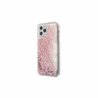 Guess 4G Liquid Glitter iPhone 12/12 Pro kemény tok - rózsaszín