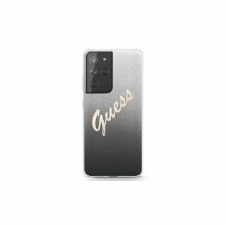 Guess Glitter Gradient Samsung Galaxy S21 Ultra kemény hátlap tok - fekete