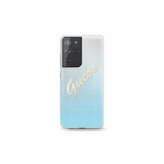 Guess Glitter Gradient Samsung Galaxy S21 Ultra kemény hátlap tok - kék