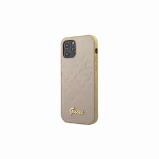 Guess Iridescent Love Script Gold Logo iPhone 12 mini műbőr tok - arany