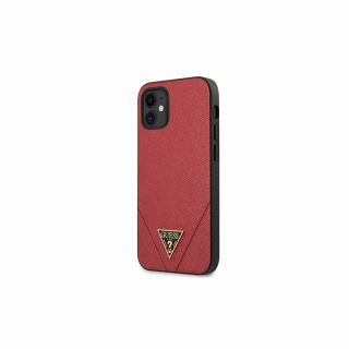 Guess Saffiano iPhone 12 mini műbőr tok - piros