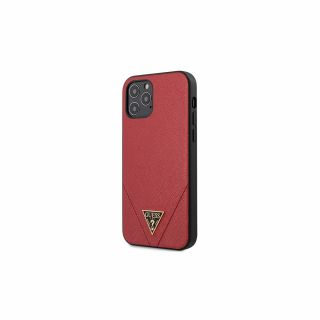 Guess Saffiano iPhone 12 Pro Max bőr tok - piros