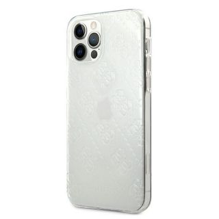 Guess 3D Pattern GUHCP12L3D4GTR iPhone 12 Pro Max kemény hátlap tok - átlátszó/fehér