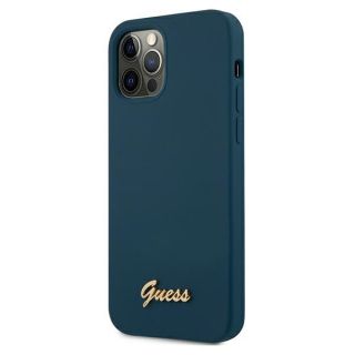 Guess GUHCP12LLSLMGBL iPhone 12 Pro Max szilikon hátlap tok - kék