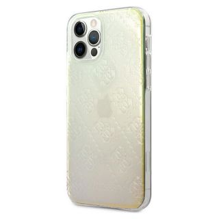 Guess 3D Pattern GUHCP12M3D4GIRBL iPhone 12 / 12 Pro kemény hátlap tok - átlátszó/fehér