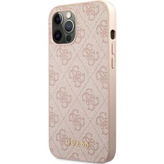 Guess GUHCP12MG4GFPI iPhone 12 / 12 Pro bőr hátlap tok - rózsaszín