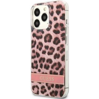 Guess GUHCP13LHSLEOP iPhone 13 Pro kemény hátlap tok - rózsaszín/leopárd mintás