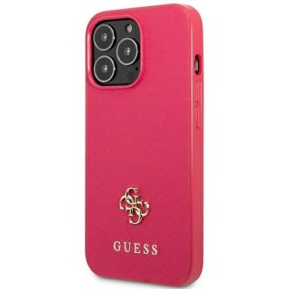 Guess Saffiano 4G GUHCP13LPS4MF iPhone 13 Pro bőr hátlap tok - rózsaszín