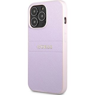 Guess Saffiano GUHCP13LPSASBPU iPhone 13 Pro bőr hátlap tok - rózsaszín