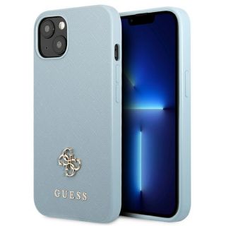 Guess Saffiano 4G GUHCP13MPS4MB iPhone 13 bőr hátlap tok - kék