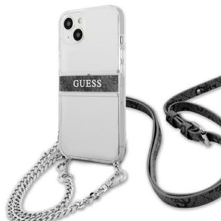 Guess GUHCP13SKC4GBSI iPhone 13 mini kemény hátlap tok + nyakpánt - átlátszó