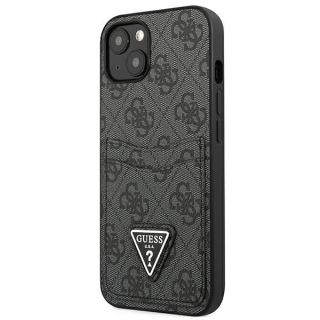 Guess 4G Triangle GUHCP13SP4TPK iPhone 13 mini bőr hátlap tok + kártyatartó - fekete