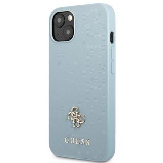 Guess Saffiano 4G GUHCP13SPS4MB iPhone 13 mini bőr hátlap tok - kék