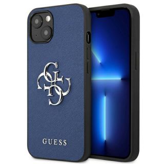 Guess Saffiano 4G GUHCP13SSA4GSBL iPhone 13 mini bőr hátlap tok - kék