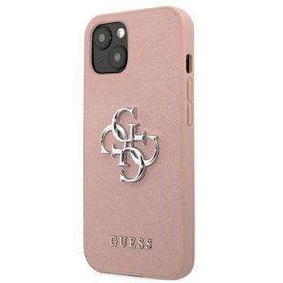 Guess Saffiano 4G GUHCP13SSA4GSPI iPhone 13 mini bőr hátlap tok - rózsaszín
