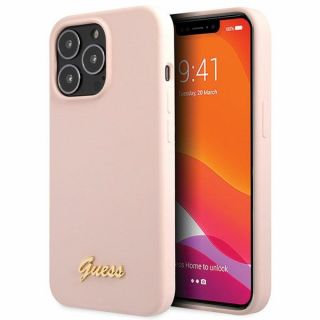 Guess GUHCP13XLSLMGBK iPhone 13 Pro Max szilikon hátlap tok - rózsaszín
