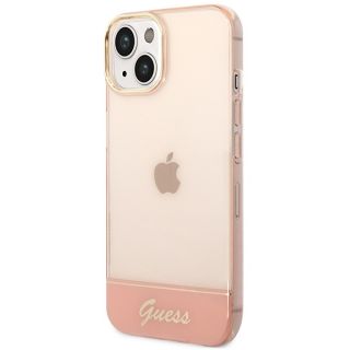 Guess GUHCP14MHGCOP iPhone 14 Plus kemény hátlap tok - rózsaszín/átlátszó