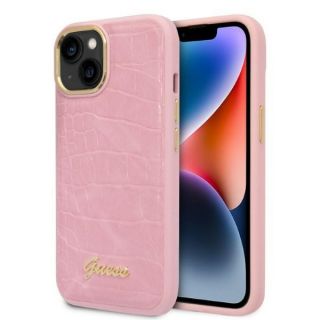 Guess Croco GUHCP14SHGCRHP iPhone 14 bőr hátlap tok - rózsaszín