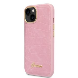 Guess Croco GUHCP14SHGCRHP iPhone 14 bőr hátlap tok - rózsaszín