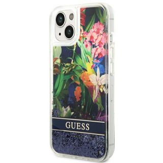 Guess Flower Liquid GUHCP14SLFLSB iPhone 14 szilikon hátlap tok - zöld/virágos