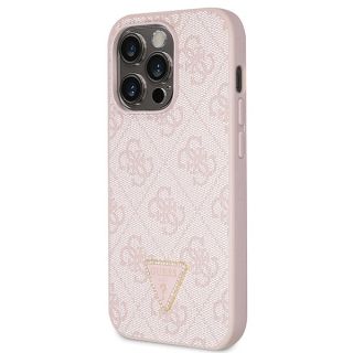 Guess GUHCP15LP4TDSCPP iPhone 15 Pro bőr hátlap tok + nyakpánt - rózsaszín