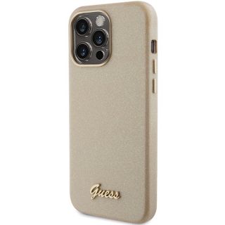 Guess GUHCP15LPGMCSD iPhone 15 Pro szilikon hátlap tok - arany/csillámos