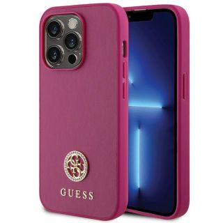 Guess GUHCP15LPS4DGPP iPhone 15 Pro szilikon hátlap tok - rózsaszín