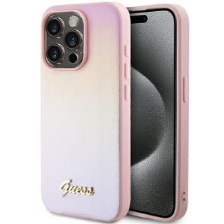 Guess GUHCP15LPG4GPH iPhone 15 Pro bőr hátlap tok - rózsaszín