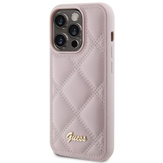 Guess GUHCP15LPSQSQSP iPhone 15 Pro bőr hátlap tok - rózsaszín