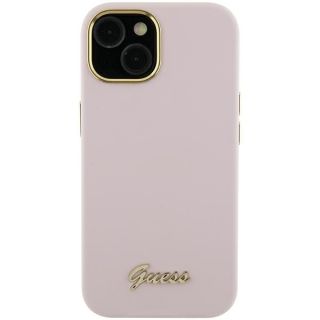 Guess GUHCP15LSMBSLP iPhone 15 Pro szilikon hátlap tok - rózsaszín