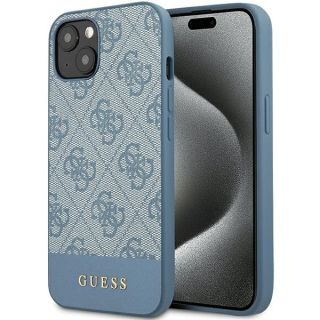 Guess GUHCP15SG4GLBL iPhone 13 / 14 / 15 bőr hátlap tok - kék