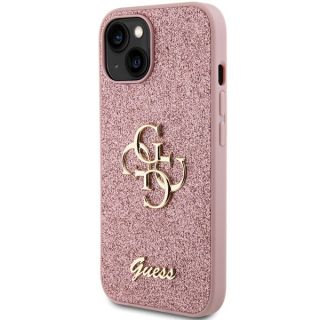 Guess GUHCP15SHG4SGP iPhone 15 szilikon hátlap tok - rózsaszín