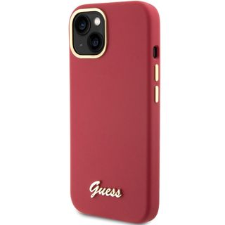 Guess GUHCP15SSMBSLM iPhone 15 szilikon hátlap tok - piros
