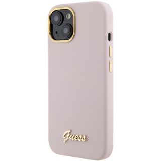 Guess GUHCP15SSMBSLP iPhone 15 szilikon hátlap tok - rózsaszín