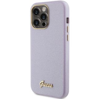 Guess GUHCP15XPGMCSL iPhone 15 Pro Max szilikon hátlap tok - lila/csillámos