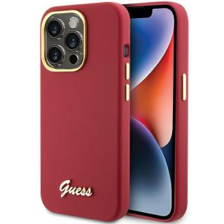 Guess GUHCP15XSMBSLM iPhone 15 Pro Max szilikon hátlap tok - piros