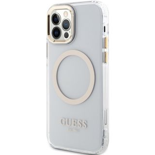 Guess GUHMP12MHTRMD MagSafe iPhone 12 / 12 Pro kemény hátlap tok - arany