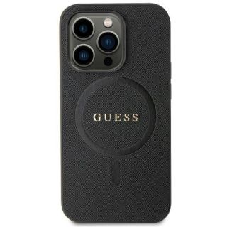 Guess GUHMP13LPSAHMCK MagSafe iPhone 13 / 13 Pro bőr hátlap tok - fekete