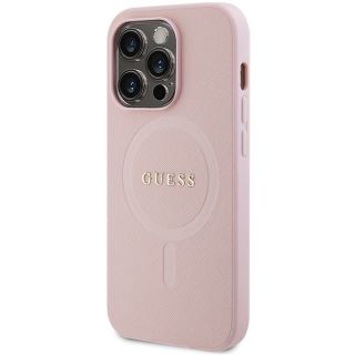 Guess GUHMP13XPSAHMCP MagSafe iPhone 13 Pro Max bőr hátlap tok - rózsaszín
