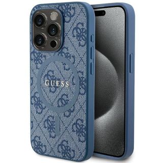Guess GUHMP14LG4GFRB MagSafe iPhone 14 Pro bőr hátlap tok - kék