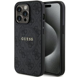 Guess GUHMP14LG4GFRK MagSafe iPhone 14 Pro bőr hátlap tok - fekete