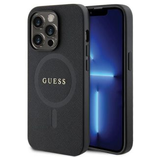 Guess GUHMP14LPSAHMCK MagSafe iPhone 14 Pro bőr hátlap tok - fekete
