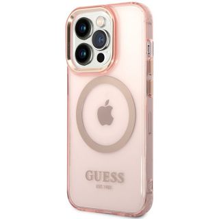 Guess GUHMP14XHTCMP MagSafe iPhone 14 Pro Max kemény hátlap tok - rózsaszín
