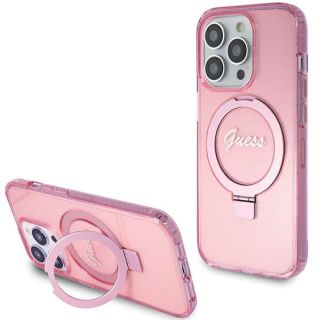 Guess GUHMP15LHRSGSP MagSafe iPhone 15 Pro kemény hátlap tok - rózsaszín