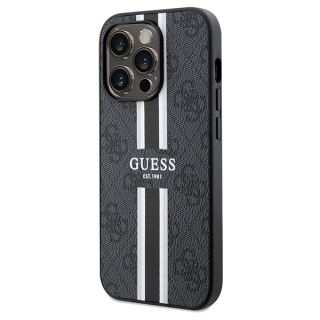 Guess GUHMP15LP4RPSK MagSafe iPhone 15 Pro bőr hátlap tok - fekete