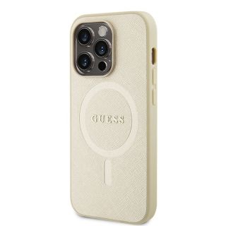 Guess GUHMP15LPSAHMCB MagSafe iPhone 15 Pro bőr hátlap tok - arany