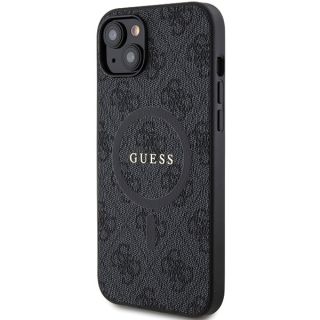 Guess GUHMP15SG4GFRK MagSafe iPhone 14 / 15 bőr hátlap tok - fekete