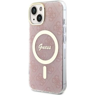 Guess GUHMP15SH4STP MagSafe iPhone 14 / 15 kemény hátlap tok - rózsaszín