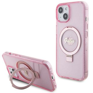 Guess GUHMP15SHRSGSP MagSafe iPhone 15 kemény hátlap tok - rózsaszín