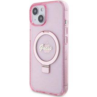 Guess GUHMP15SHRSGSP MagSafe iPhone 15 kemény hátlap tok - rózsaszín